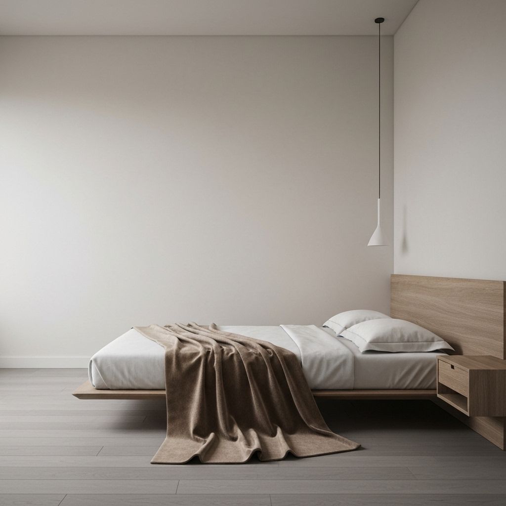 Minimalist bedroom with rajai